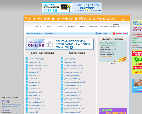 1-ый Народный Рейтинг Врачей Украины